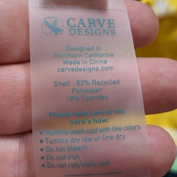 Carve Designs yellow green monstera reversible bikini bottom XL - Picture 12 of 13